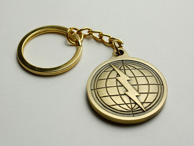 Antique Gold Metal Keychain